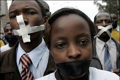 Kenyan journalists' protests in 2007 warded off a new media law. (AP)