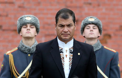 Ecuador's president, Rafael Correa, on a visit to Moscow in October 2013. (Reuters/Sergei Karpukhin)