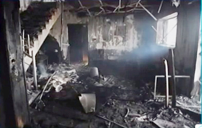 The February 2011 attack on Nalia Radio destroyed the station. (YouTube/Press TV)