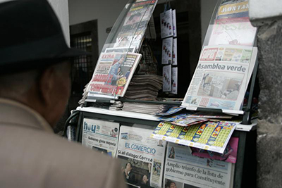 Newspapers on sale in Ecuador's capital, Quito. Proposals to classify communications as a public service have led to concerns over press freedom. (Reuters/Guillermo Granja)