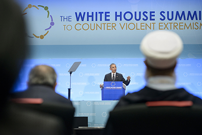 President Obama speaks at the summit to counter violent extremism in Washington, D.C. on February 19. (AFP/Brendan Smialowski)
