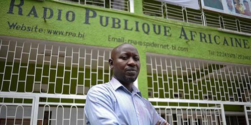 Police in the capital, Bujumbura, have cut the transmission of Radio Publique Africaine, according to RPA Director Bob Rugurika, seen here.