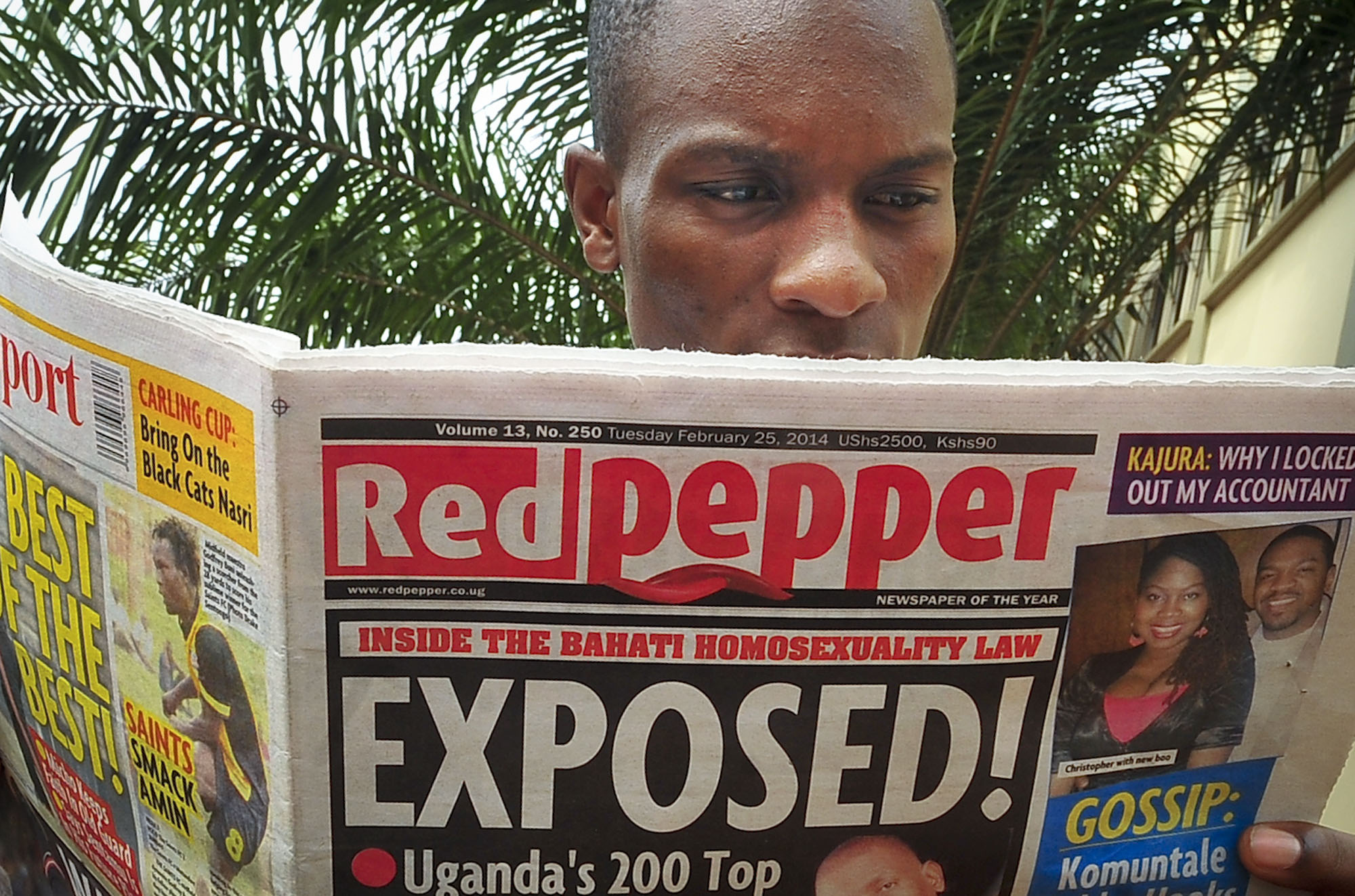 Uganda's LGBT community is using journalism to try to counter negative reporting after the tabloid Red Pepper, pictured, published a list of what it called the country's '200 top homosexuals.' (AP/Stephen Wandera)