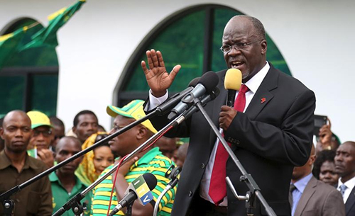 President John Magufuli, pictured after winning Tanzania's election last year. His party has halted the live coverage of parliament. (Reuters/Emmanuel Herman)