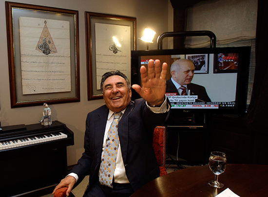 Turkish businessman Aydın Doğan, shown here in a 2009 file photo, on June 13, 2016, denied tax-evasion charges before an Istanbul court. (Murad Sezer/AP)