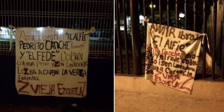 Mantas con mensajes amenazadores contra dos periodistas de Quintana Roo fueron colocados en Cancún. La violencia contra periodistas se ha incrementado en el estado mexicano. (Noticias Pedro Canché)