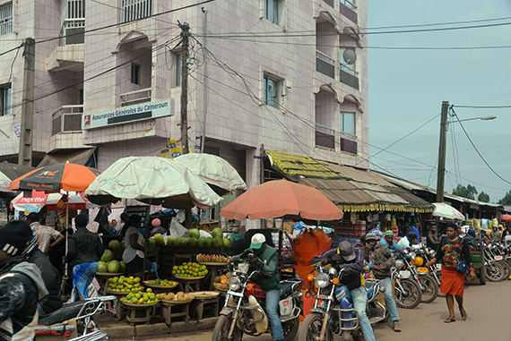 A market in Bamenda, a city in Cameroon's Northwest Region. Police arrested freelance filmmaker Hans Achomba in the city in January 2017. (AFP/Reinnier Kaze)