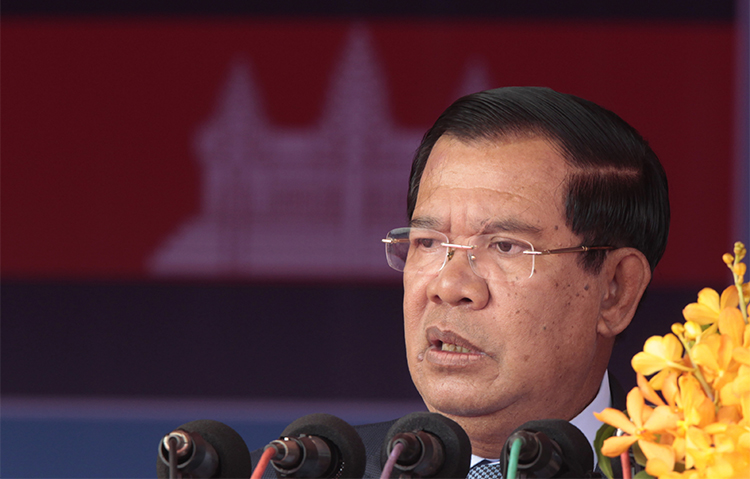 Cambodian Prime Minister Hun Sen, pictured in Phnom Penh, in June 2017. In the country's latest crackdown on foreign media, authorities have started an investigation into an American freelancer. (AP/Heng Sinith)