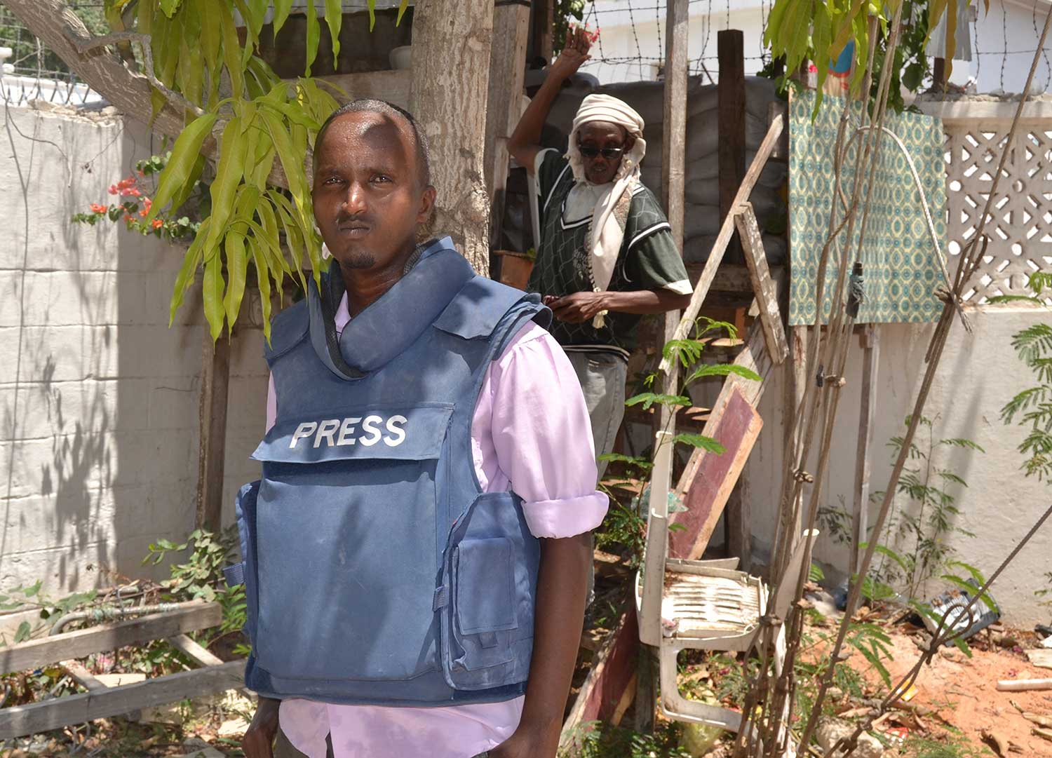 Abdiaziz Ali, pictured in the Radio Shabelle compound in Mogadishu in March 2014. The broadcast journalist was shot dead in 2016. (AP/Farah Abdi Warsameh)