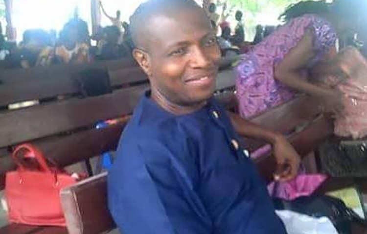 Nigerian journalist Timothy Elombah, pictured, is detained over an article that he says he didn't write. (Family handout)