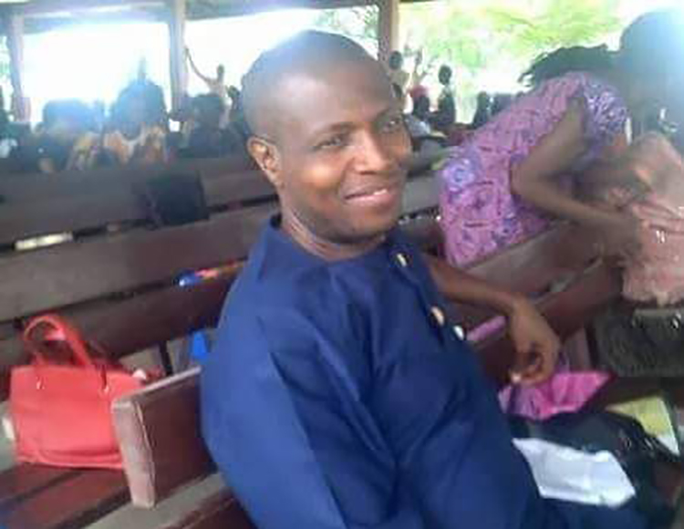 Nigerian journalist Timothy Elombah, pictured, is detained over an article that he says he didn't write. (Family handout)
