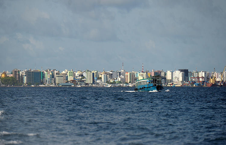 A view of the island of Male, the capital of the Maldives in August 2016. Amid political turmoil in the Maldives, the press has come under attack. (AFP/Ishara Kodikara)