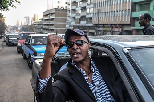 Ethiopian journalist Eskinder Nega, pictured after being freed from jail. (AFP/Yonas Tadesse)