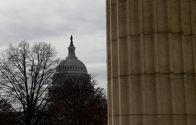 The Capitol Building is seen from Russell Senate Office Building in Washington, D.C. in December 2017. A group of senators is trying to attach the CLOUD Act to an upcoming spending bill that needs to be passed before midnight on March 23 to avoid government shutdown, according to news reports. (Reuters/Aaron P. Bernstein)