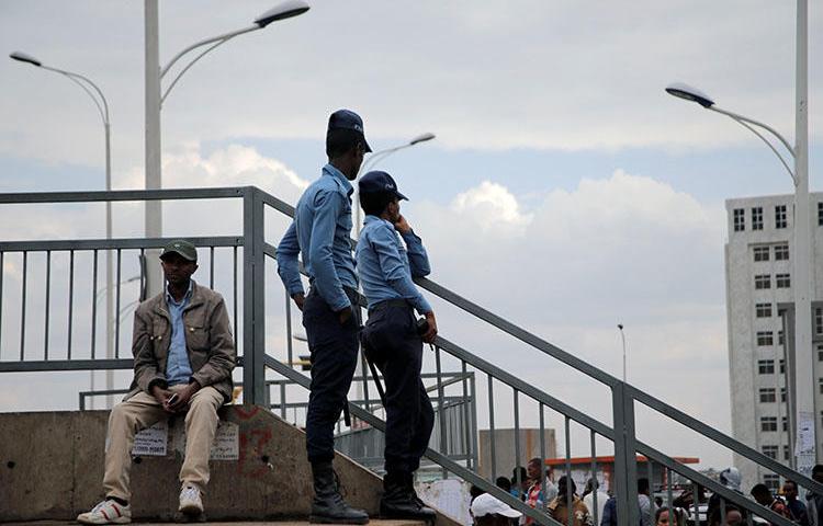 Police patrol in Addis Ababa. Security officers detained a critical blogger near the Woliso campus of Ethiopia's Ambo University. (Reuters/Tiksa Negeri)