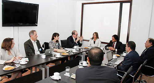 A CPJ delegation meets with the office of Andrés Michelena, Ecuador's secretary of communication. (Office of Andrés Michelena)