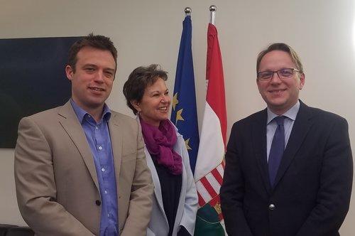 CPJ meets with Hungary's permanent representative, Olivér Várhelyi. (CPJ)