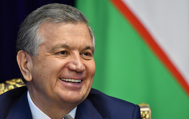Uzbek President Shavkat Mirziyoyev, pictured in September 2017, is due to travel to the U.S. in May 2018. CPJ joins calls for human rights to be made a priority during his trip. (AFP/Vyacheslav Oseledko)
