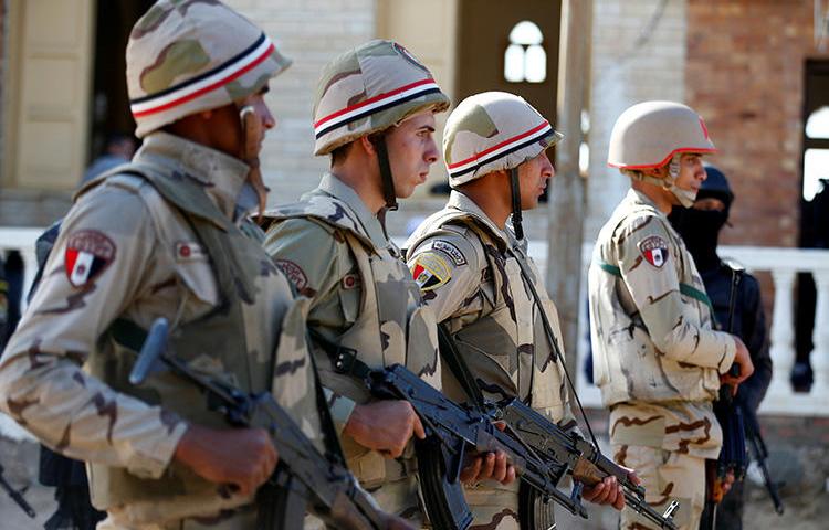 Military forces in North Sinai, Egypt, in December 2017. A military court has sentenced freelancer Ismail Alexandrani, who reported on unrest in the region, to 10 years in prison. (Reuters/Mohamed Abd El Ghany)