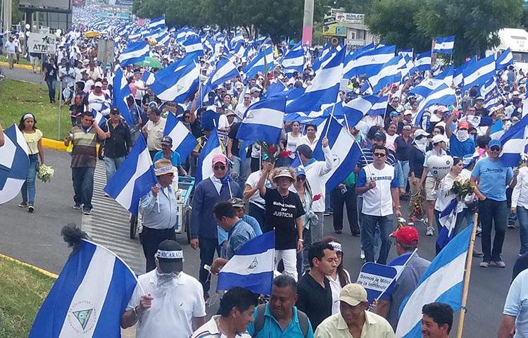 Protests in Managua. Journalists in Nicaragua say they have been beaten, attacked, and had equipment stolen during months of protests against President Daniel Ortega. (Shannon O'Reilly)