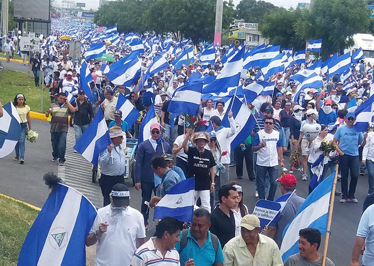 Protests in Managua. Journalists in Nicaragua say they have been beaten, attacked, and had equipment stolen during months of protests against President Daniel Ortega. (Shannon O'Reilly)