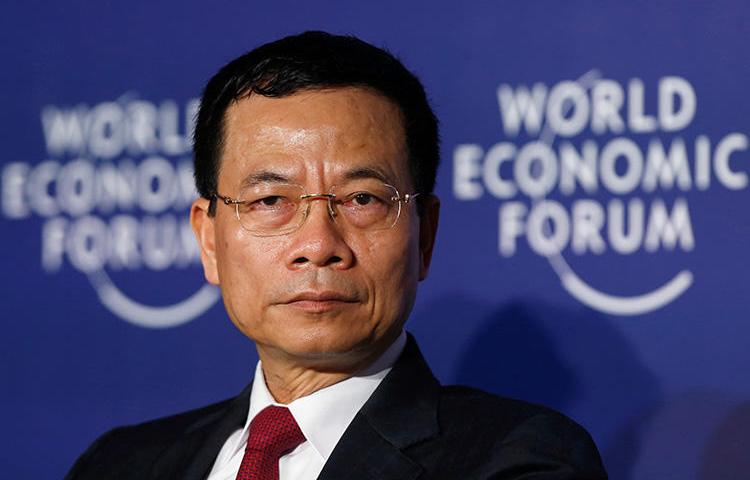 Vietnam's acting Minister of Information and Communication Nguyen Manh Hung attends the World Economic Forum in Hanoi on September 12. A Vietnamese court has sentenced a journalist to four years in prison over his coverage of evictions. (Reuters/Kham)