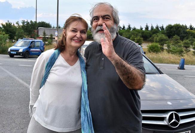 Mehmet Altan, pictured with his wife Umit Altan, after his release from prison in June. A court of appeals in October upheld a life sentence without patrol for Altan, his brother Ahmet, and fellow Turkish journalists Nazlı Ilıcak and Fevzi Yazıcı. (DHA-Depo Photos via AP)