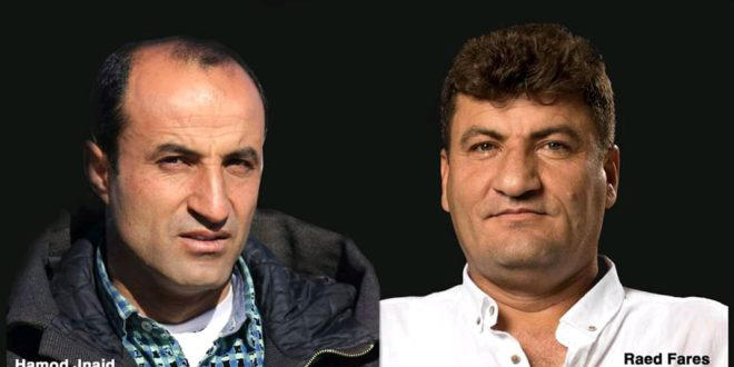 Journalists Hamoud al-Jneid (left) and Raed Fares, who were gunned down by unknown assailants in the city of Kafranbel in northwestern Syria on November 23, 2018. (Radio Fresh)