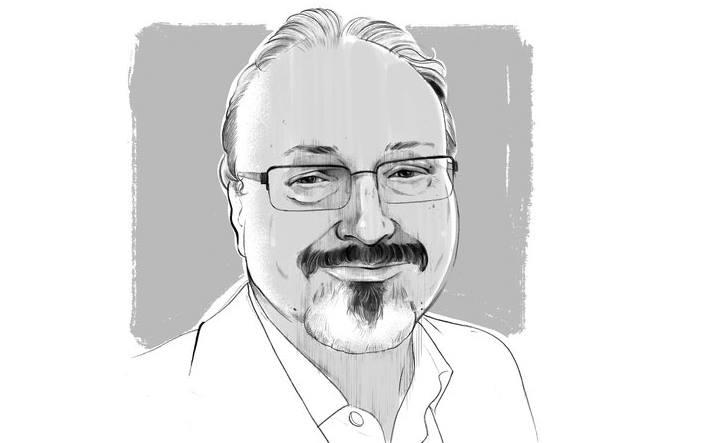 Illustration for slain Saudi journalist Jamal Khashoggi (Alex Fine/Washington Post)