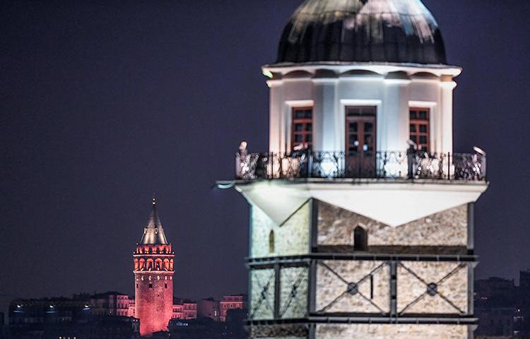 A view of Maiden's Tower, front, and Galata Tower, in Istanbul. A court in the city has sentenced Turkish journalist Ayşe Nazlı Ilıcak to an additional five years in prison. (AFP/Ozan Kose)