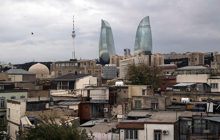 Baku, Azerbaijan, is seen on November 23, 2017. Blogger Mehman Huseynov was recently barred from leaving the country. (AP/Pavel Golovkin)