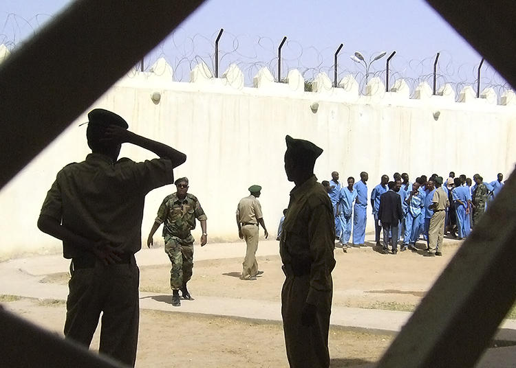 Prison guards are seen at Somaliland's Hargeisa prison on March 29, 2011. Television reporter Abdirahman Keyse Mohamed was recently arrested by police in Somaliland and is being held without charge in a prison in Las Anod. (AP/Katharine Houreld)