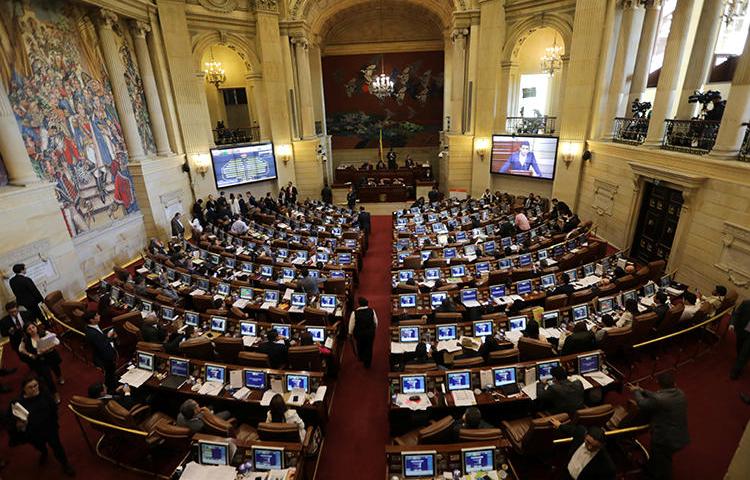 The Colombian congress building is seen in Bogota, Colombia, on December 18, 2018. Several lawmakers recently harassed a New York Times journalist and a local press freedom organization online, prompting the journalist to leave the country. (Reuters/Luisa Gonzalez)