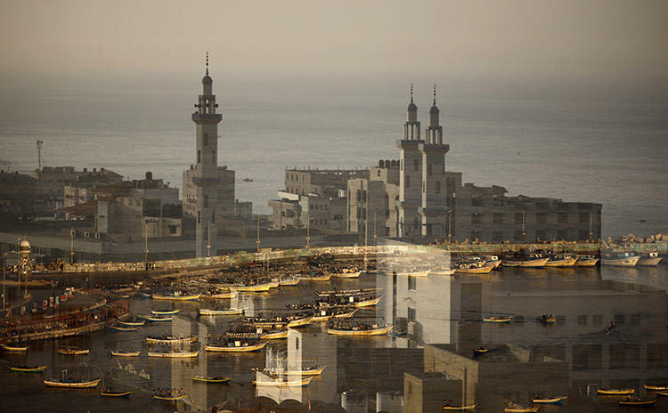 Gaza City port, pictured on May 16. The attorney general in the Hamas-controlled Gaza Strip has recommended that a court ban distribution of the pro-Fatah daily Al-Hayat Al-Jadida. (AFP/Thomas Coex)