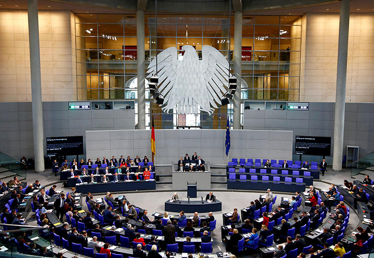 The Bundestag is seen in Berlin, Germany, on December 12, 2018. A piece of draft legislation would make it easier for intelligence services to surveil journalists and their sources. (Reuters/Fabrizio Bensch)