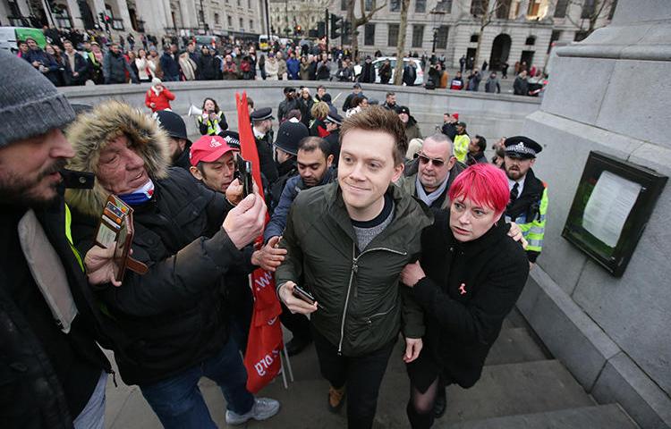 Guardian columnist Owen Jones is seen in London on January 12, 2019. Jones was recently assaulted outside a London bar. (AFP/Daniel Leal-Olivas)