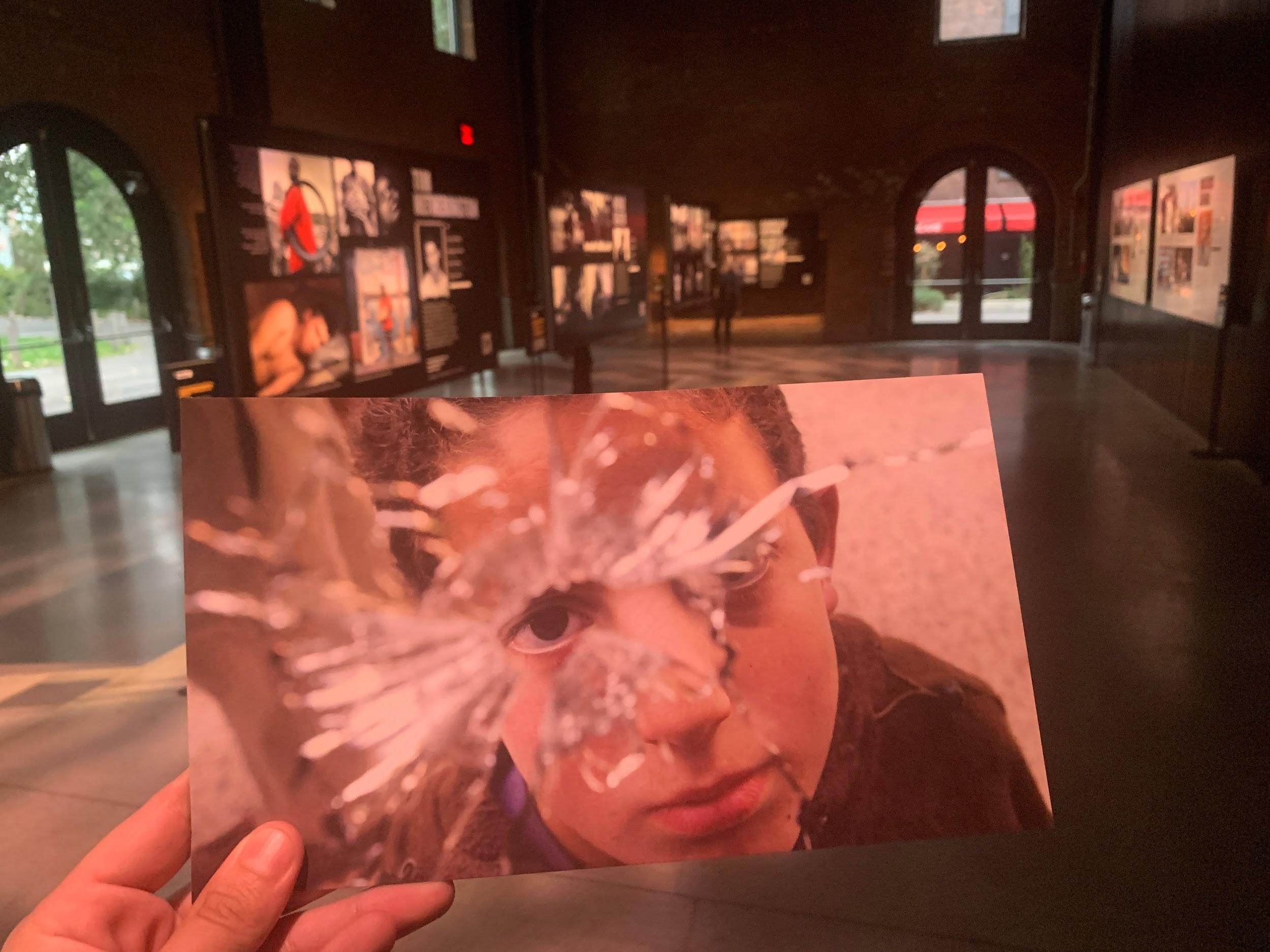 The “Journalists Under Fire” exhibition is seen at Photoville in New York. (CPJ/Ahmed Zidan)