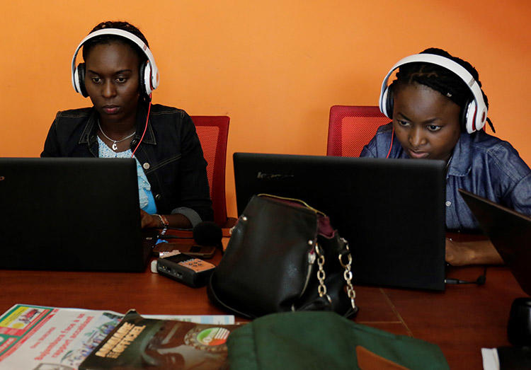 Broadcast reporter Christine Kamikazi, left, and politics writer Agnès Ndirubusa. The journalists and their colleagues were arrested in Burundi's western Bubanza province. (Iwacu Media)