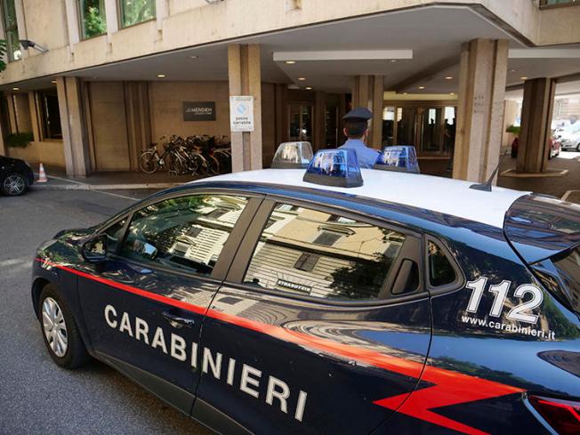 A police car is seen in Rome, Italy, on July 31, 2019. Police are investigating recent attacks against journalist Mario De Michele. (AP/Paolo Santalucia)