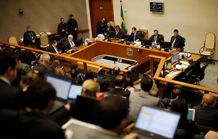 Brazil's supreme court is seen in Brasilia on April 23, 2019. A judge in Goiás state recently delayed the trial of a journalist's murder because he said he had inadequate facilities. (Reuters/Adriano Machado)