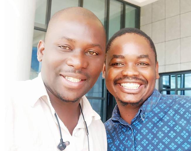 Steve Zimba and Golden Matonga soon after their release in Lilongwe on January 8, 2020. (Steve Zimba)