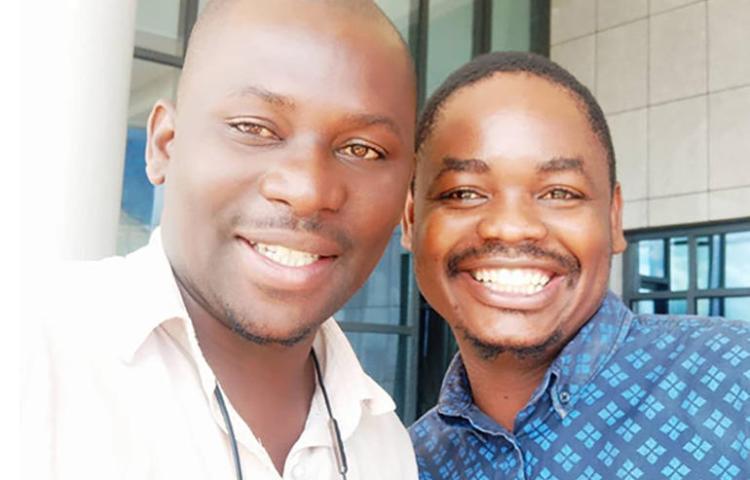 Steve Zimba and Golden Matonga soon after their release in Lilongwe on January 8, 2020. (Steve Zimba)