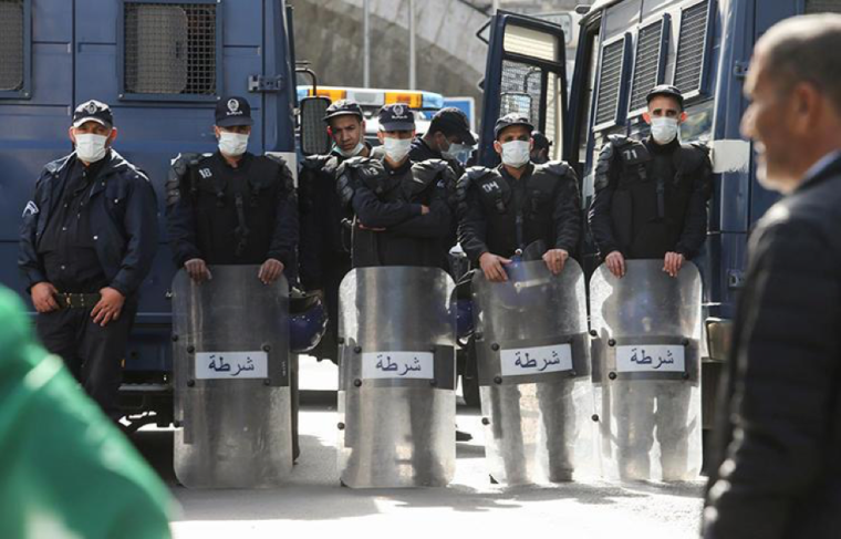 Police officers are seen in Algiers, Algeria, on March 6, 2020. (Reuters/Ramzi Boudina)