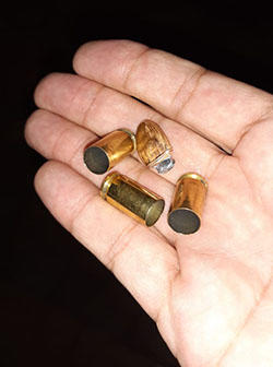 Bullets fired at the home of Brazilian radio journalist Vamberto Teixeira on April 9, 2020. (Vamberto Teixeira)