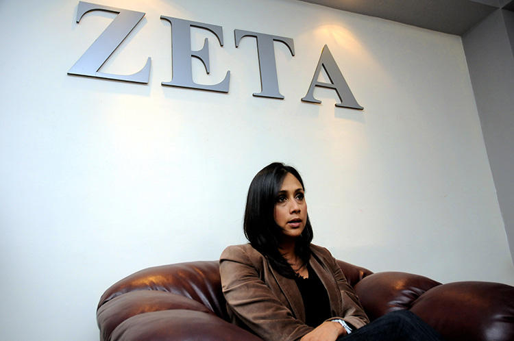 Adela Navarro Bello is seen at the Zeta headquarters on June 28, 2011. (AFP/Ruben Victorio)