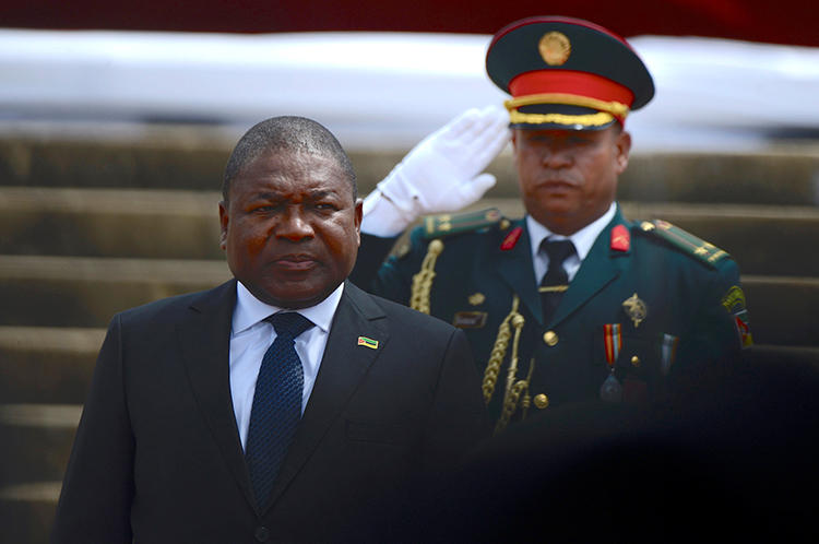 President Filipe Jacinto Nyusi is seen in Maputo, Mozambique, on January 15, 2020. CPJ recently joined a letter to Nyusi expressing concern about the disappearance of journalist Ibraimo Abú Mbaruco. (Reuters/Grant Lee Neuenburg)