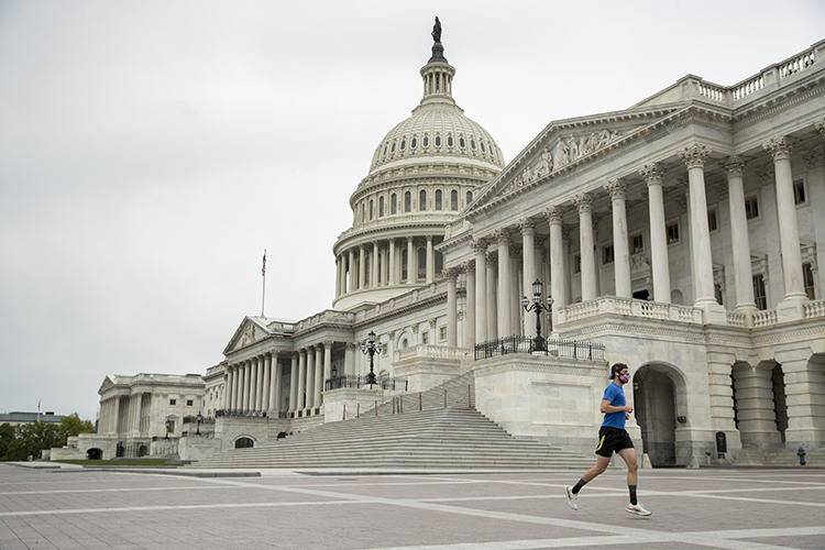 The U.S. Capitol Building is seen on April 28, 2020, in Washington. CPJ recently joined several letters urging senators to increase Global Magnitsky Act funding. (AP/Andrew Harnik)