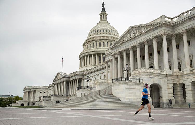 The U.S. Capitol Building is seen on April 28, 2020, in Washington. CPJ recently joined several letters urging senators to increase Global Magnitsky Act funding. (AP/Andrew Harnik)