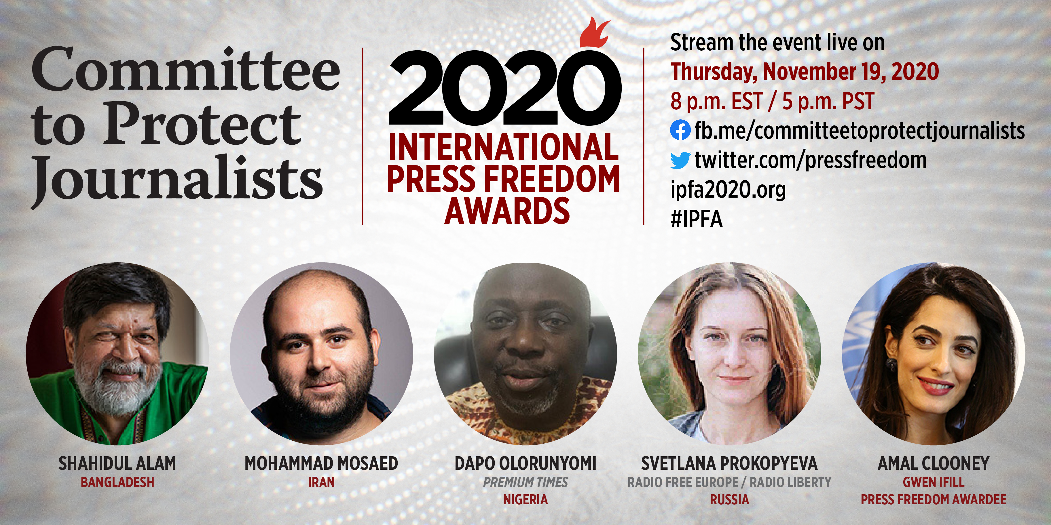 CPJ’s 2020 International Press Freedom Awards To Stream Thursday ...