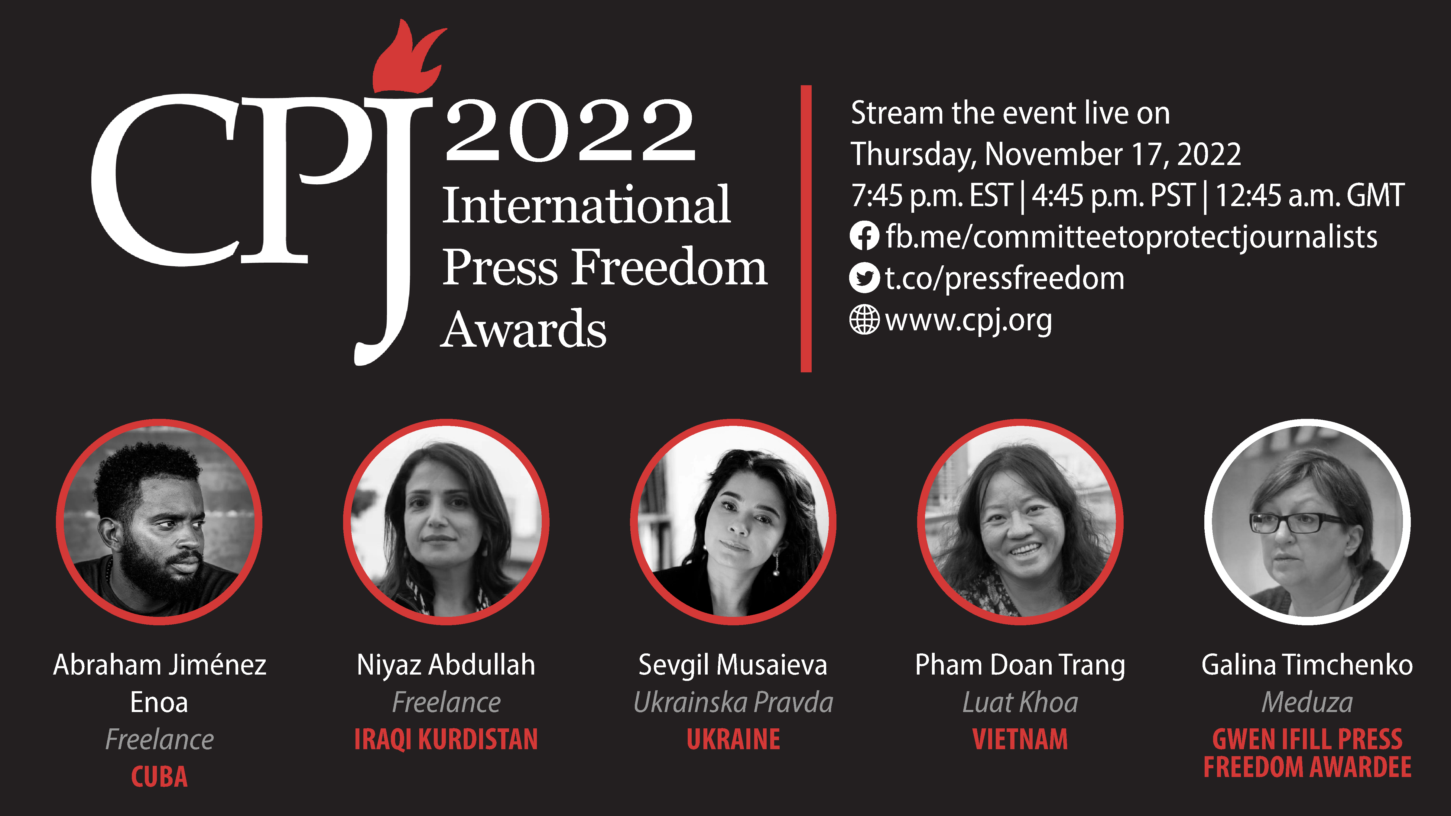 Tonight In New York Cpj To Honor 5 Brave Journalists At The 32nd Annual International Press